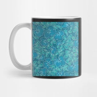 Violets Continuous Line Drawing Mug